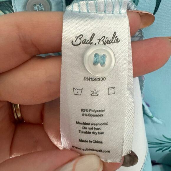 Bad Birdie Men Tropical Performance Polo Floral Hawaiian Golf Shirt Size Small - Picture 8 of 10